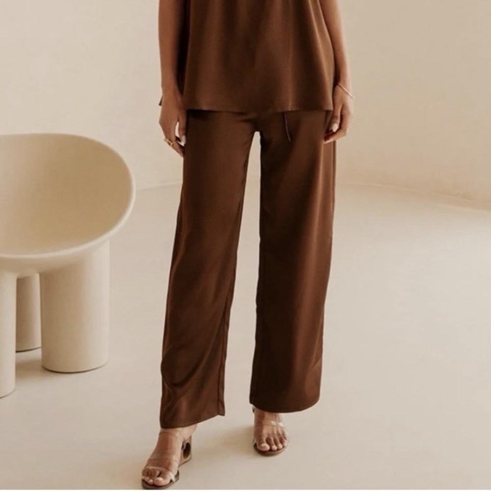 Sabo Skirt X Kayla Boyd Zuri Satin Drawstring Wide Leg‎ Pants Sz 3XL NWT